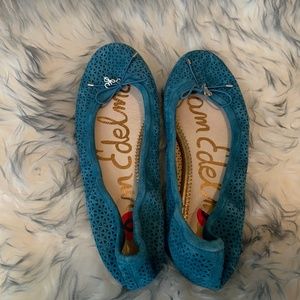 Turquoise suede Sam Edelman Flats